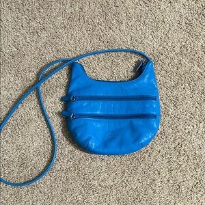 Y2K Stone Mountian Blue Leather Crossbody Bag